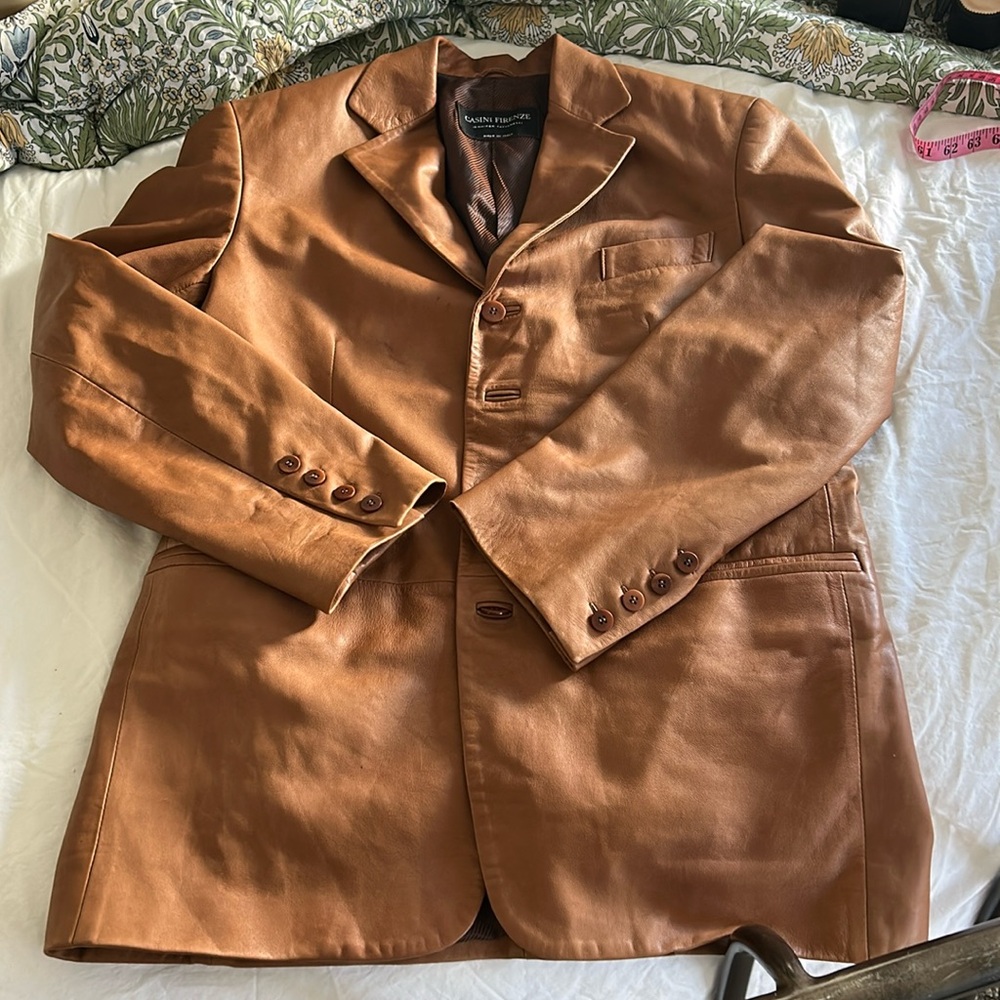 Giorgio Brutini Men's Brown Leather Blazer Jacket
